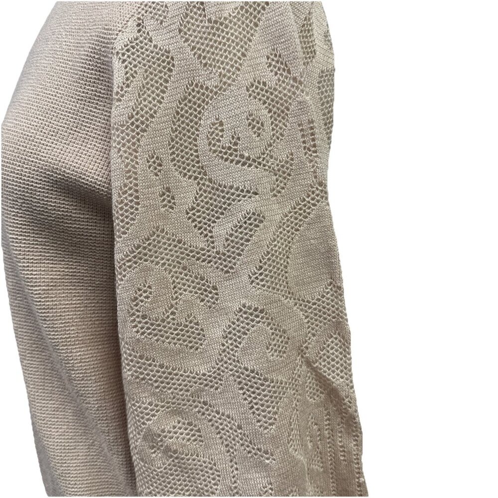 Adrianna Papell Women's Medium Crew Neck Sweater 3/4 Mesh Champagne Blush - Picture 4 of 16